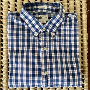 J. Crew Blue Plaid Tailored Button Up Shirt Size L